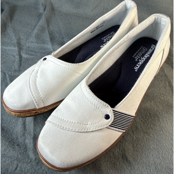 Shoes Ortholite White Canvas Cork Wedge